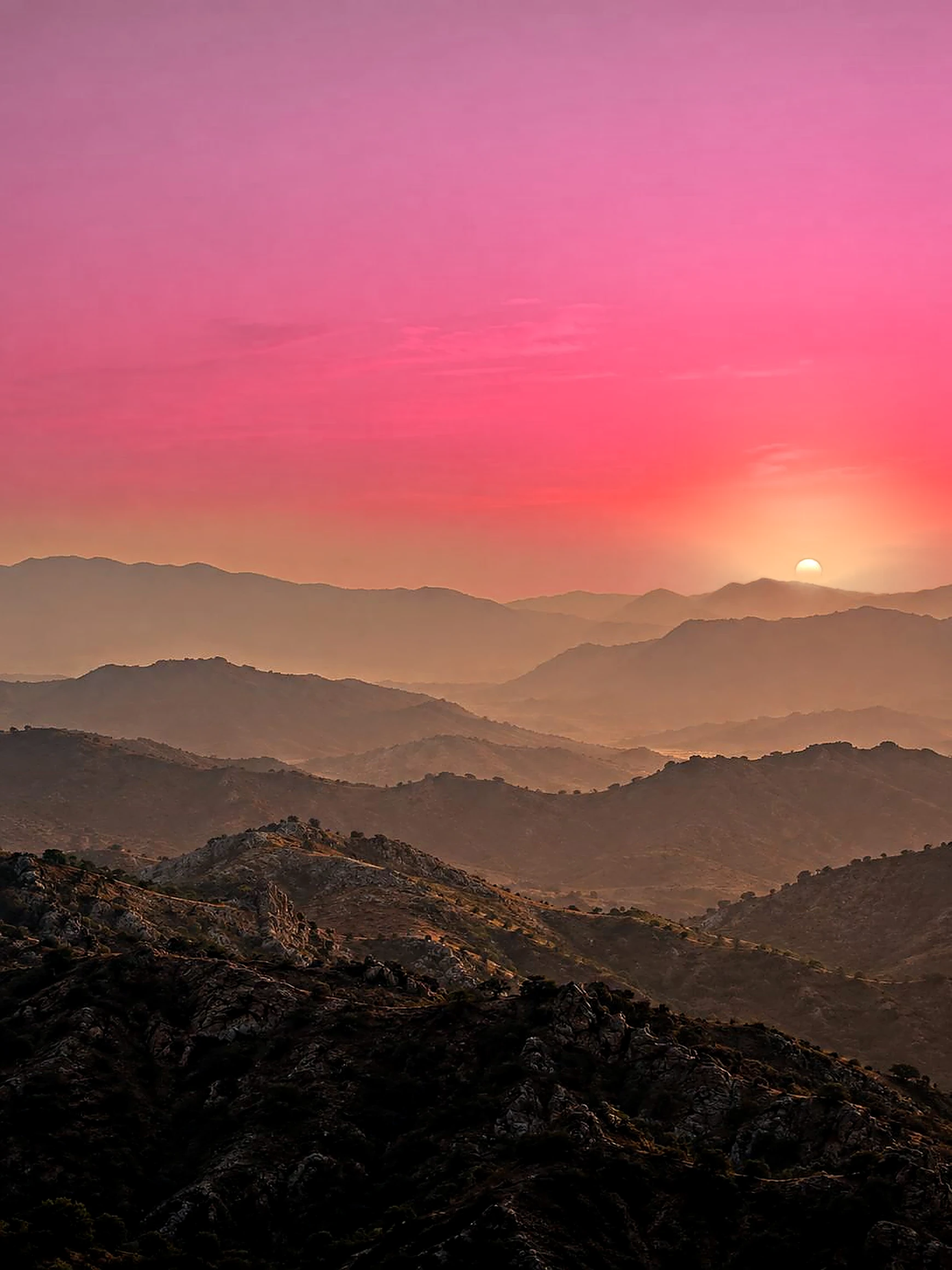 Aravalli ridges at dawn over Amer